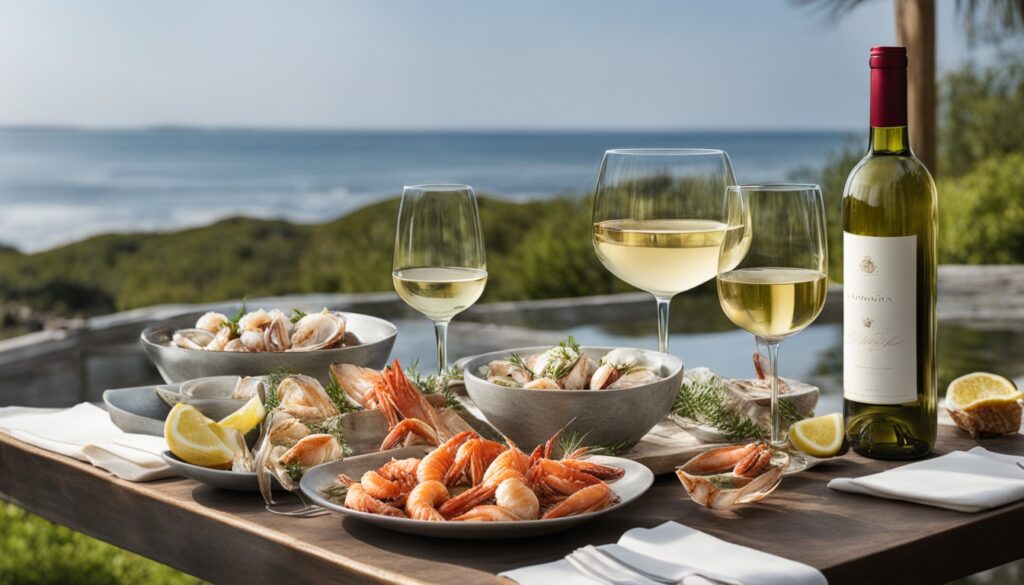 Maridaje de vino blanco con mariscos