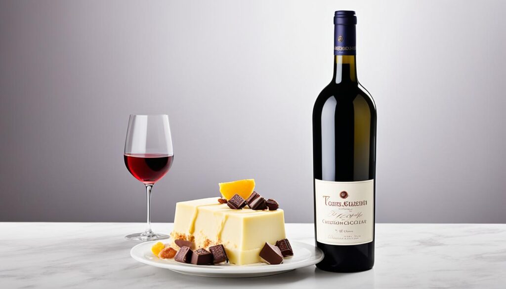 Maridaje de vino dulce con chocolate blanco