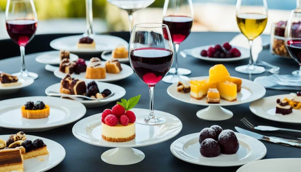 Maridaje de vino dulce con postres