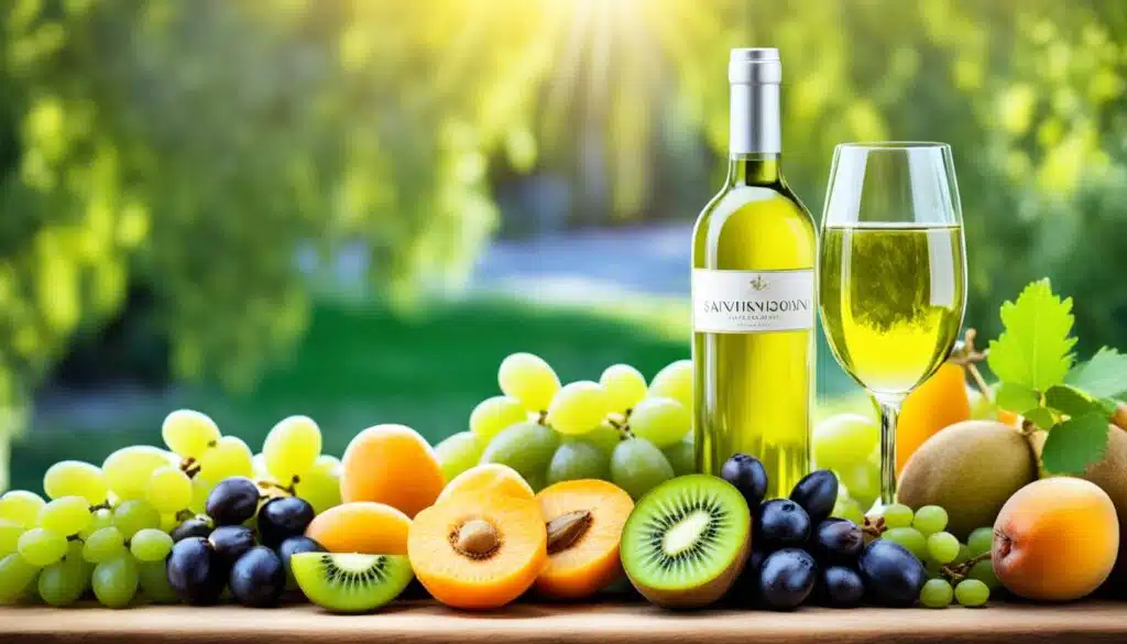 Vinos blancos con olivas y frutas