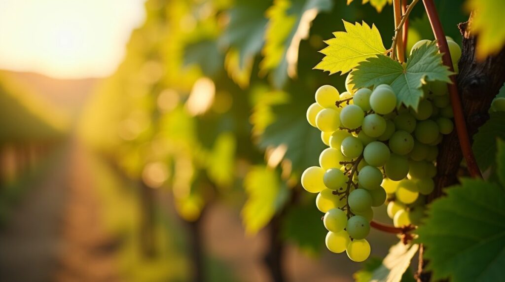 Pampano de la vid - brote verde con hojas jovenes