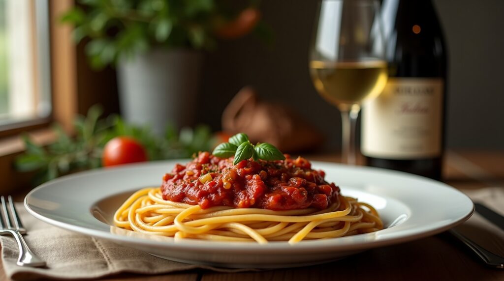 ¿Qué vino con ragú rojo y pollo alla cacciatora? — ilustración