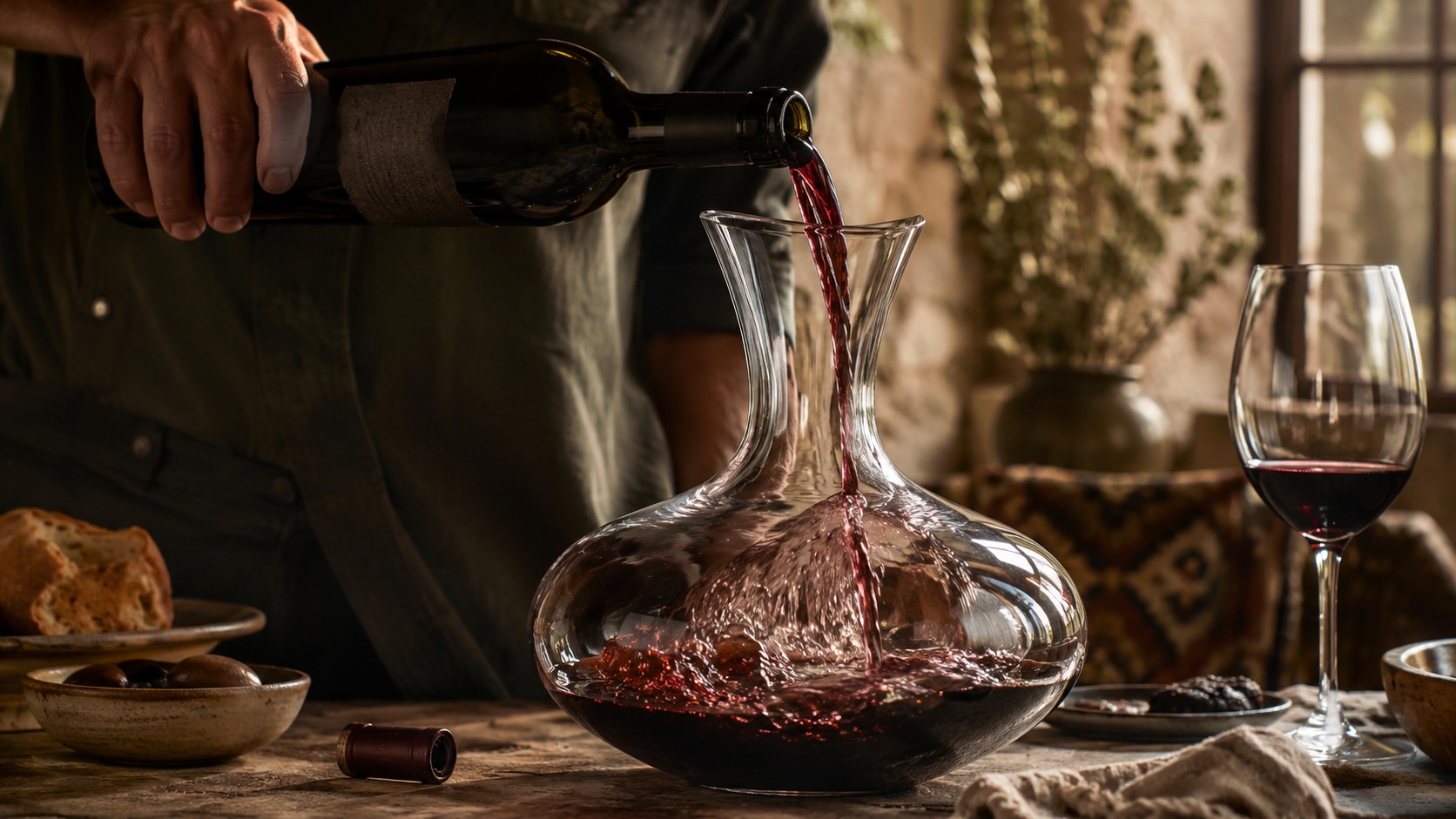Cómo y cuándo decantar un vino tinto argentino - ilustracion
