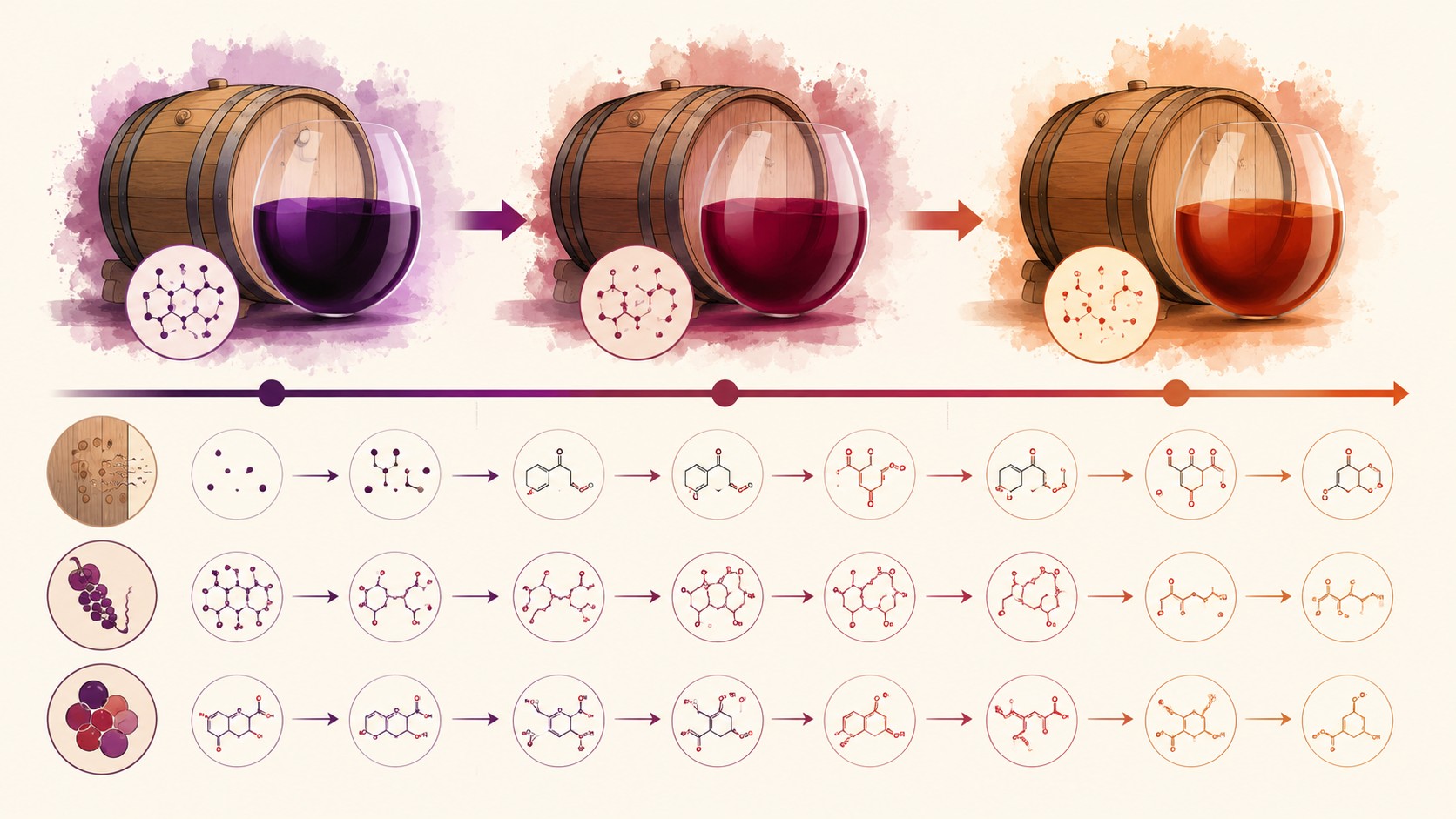 envejecimiento del vino diagrama explicativo