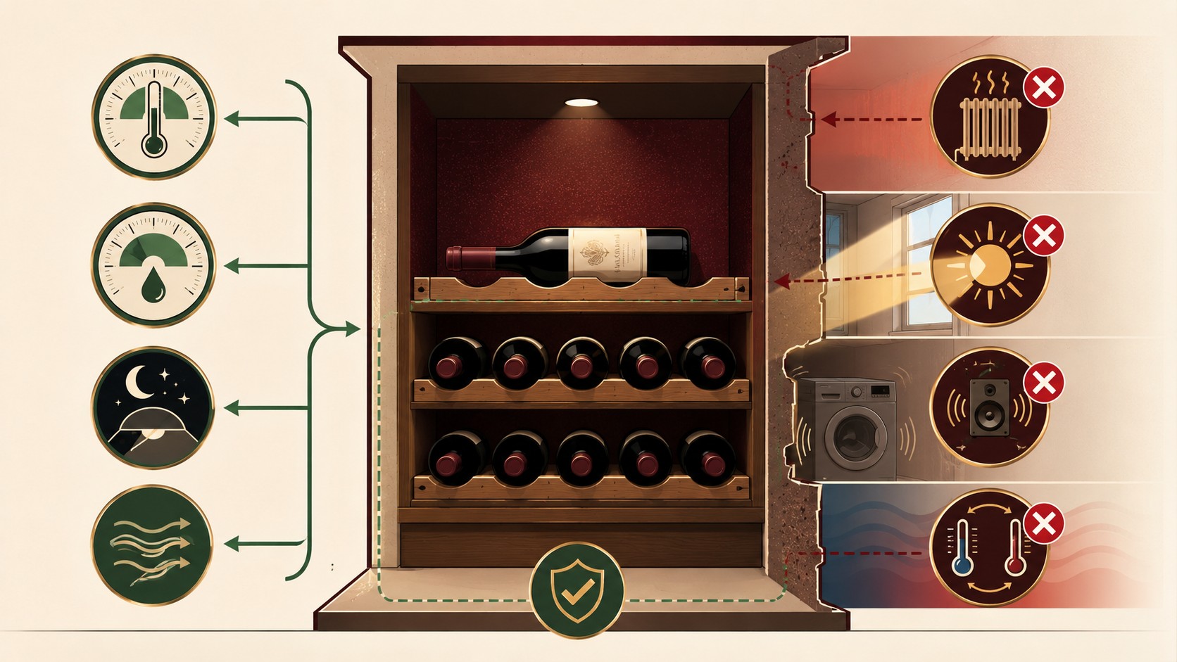 guardar vinos en casa sin bodega diagrama explicativo