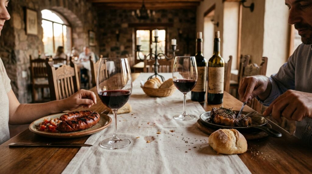 Qué vino tomar con cada plato: guía de maridaje - ilustracion