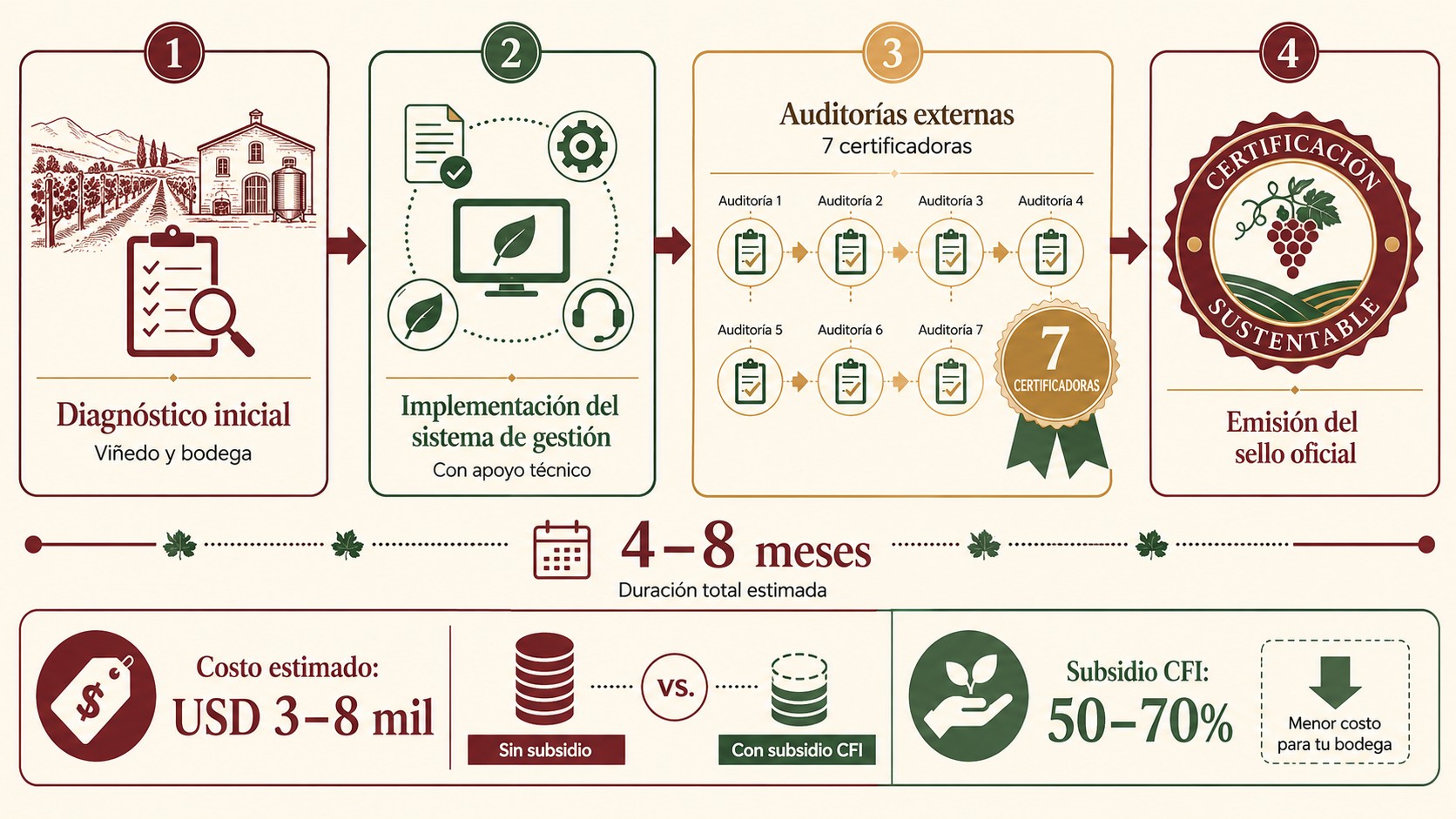 26 Bodegas con Sello de Vitivinicultura Sostenible 1 certificación vino sostenible argentina diagrama explicativo