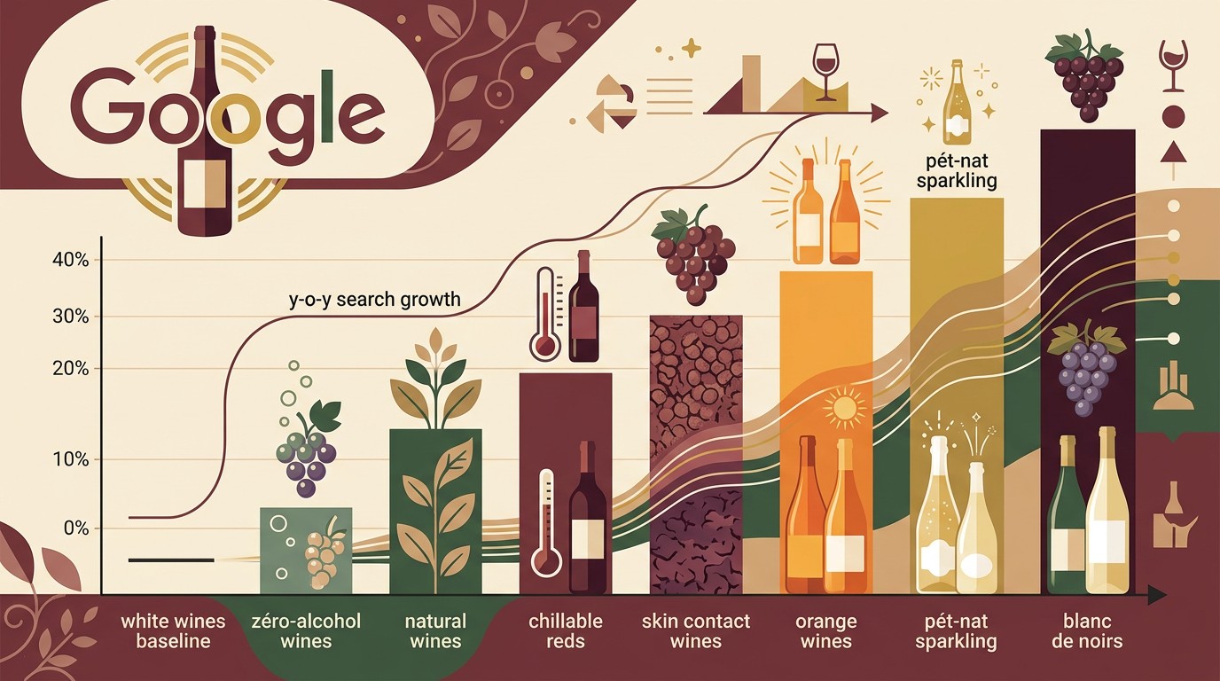 tendencias consumidor vino búsquedas google diagrama explicativo