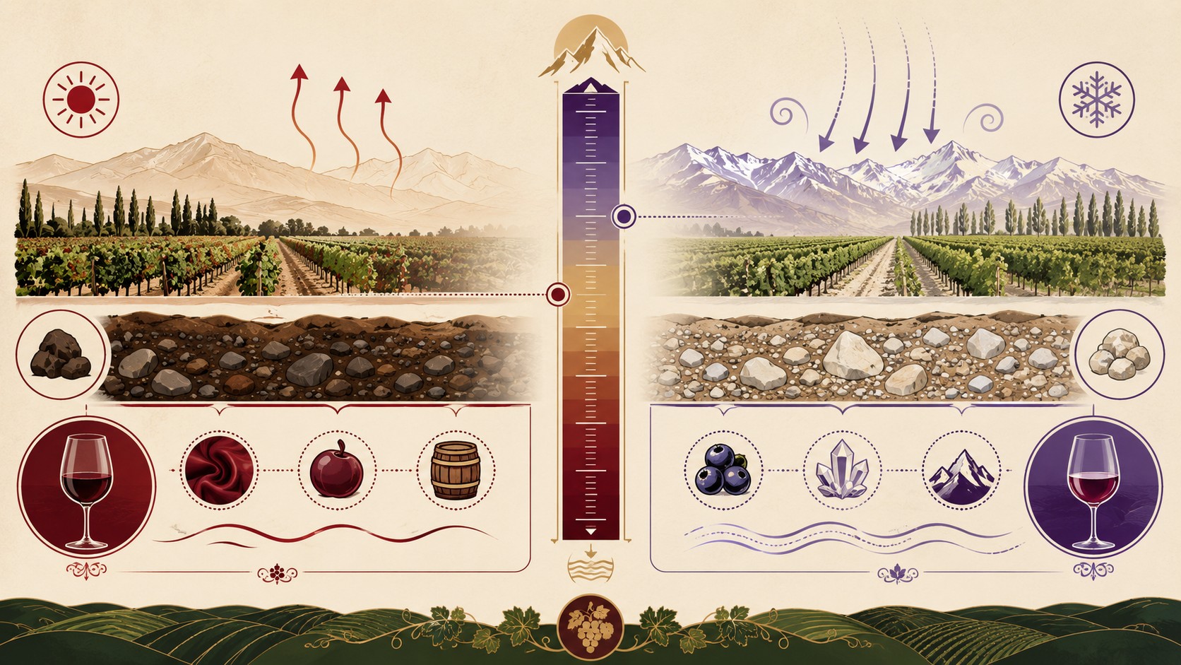 Valle de Uco vs Luján de Cuyo: ¿cuál es tu malbec? 1 valle de uco diagrama explicativo