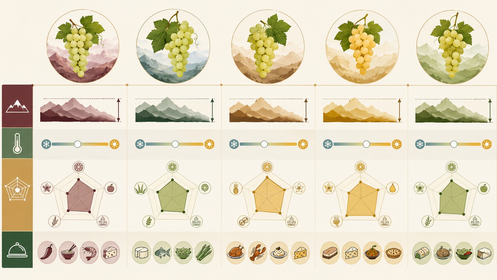 varietales blancos argentinos diagrama explicativo