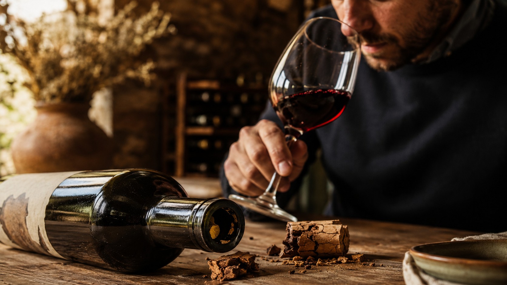 Vino con olor a corcho: qué es y cómo evitarlo - ilustracion