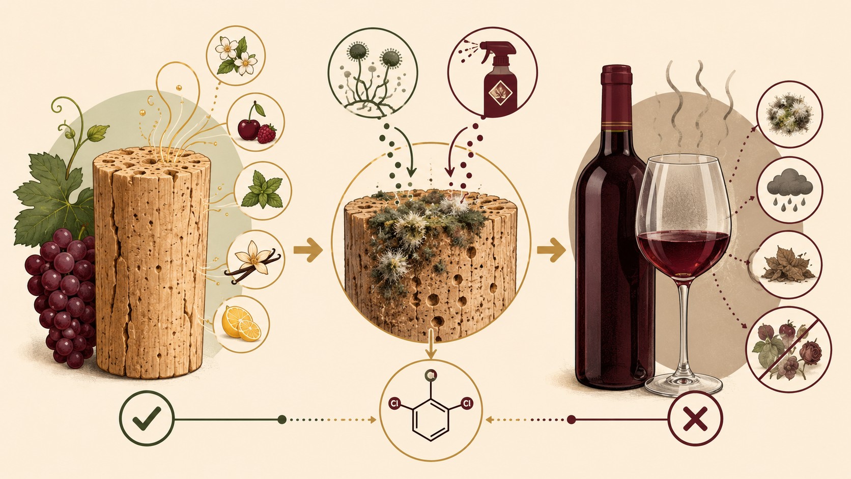 vino con olor a corcho diagrama explicativo