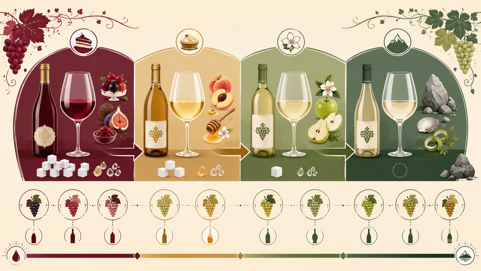 vinos secos para principiantes diagrama explicativo