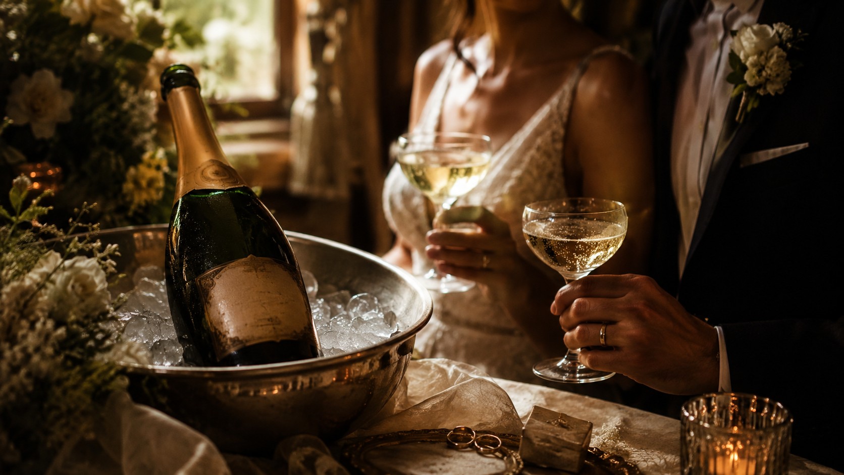 Wedding day wine - 1998 Krug - ilustracion