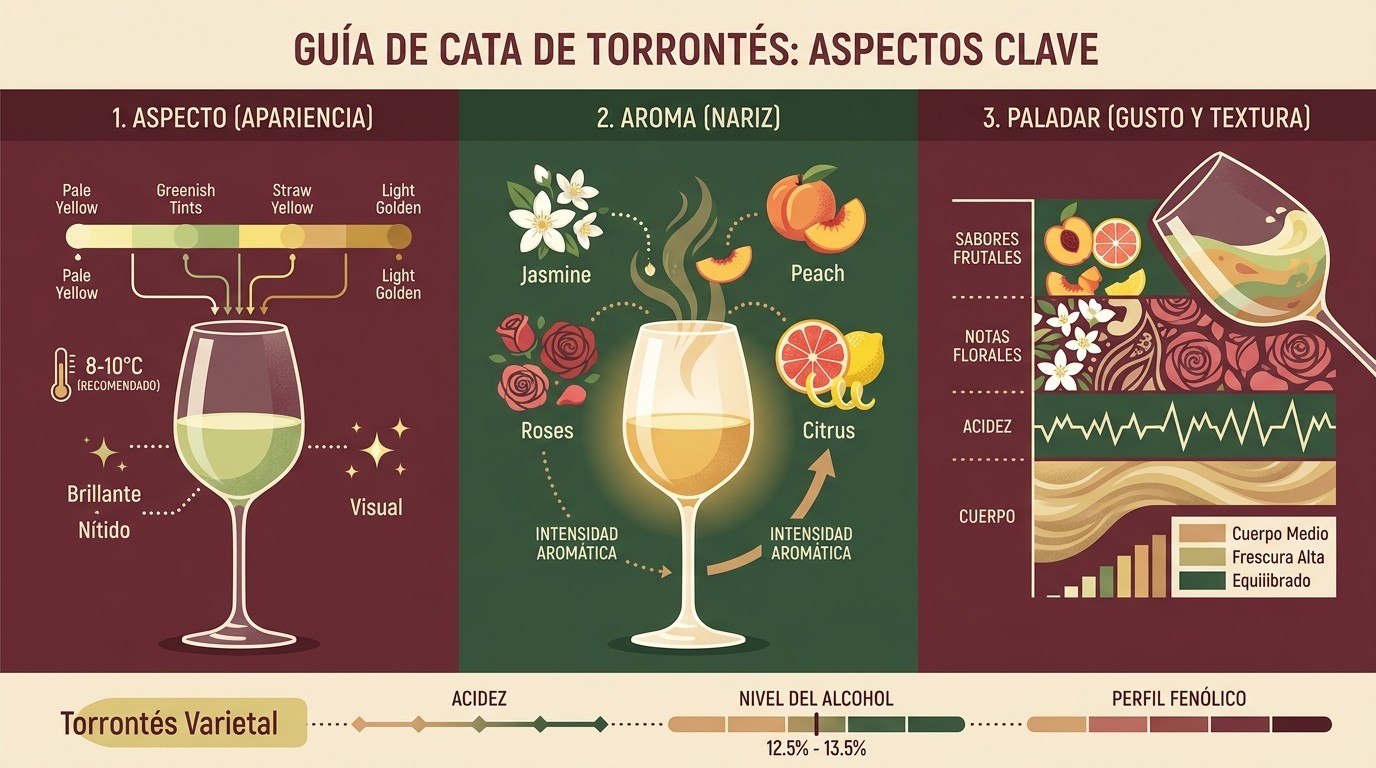 cómo catar torrontés diagrama explicativo