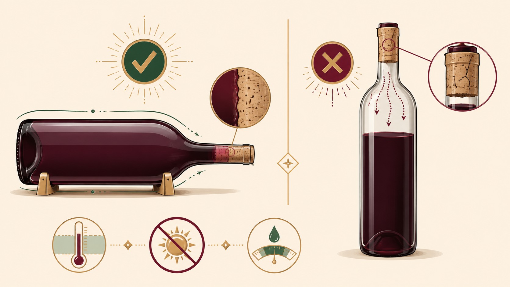 cómo guardar vino en casa diagrama explicativo