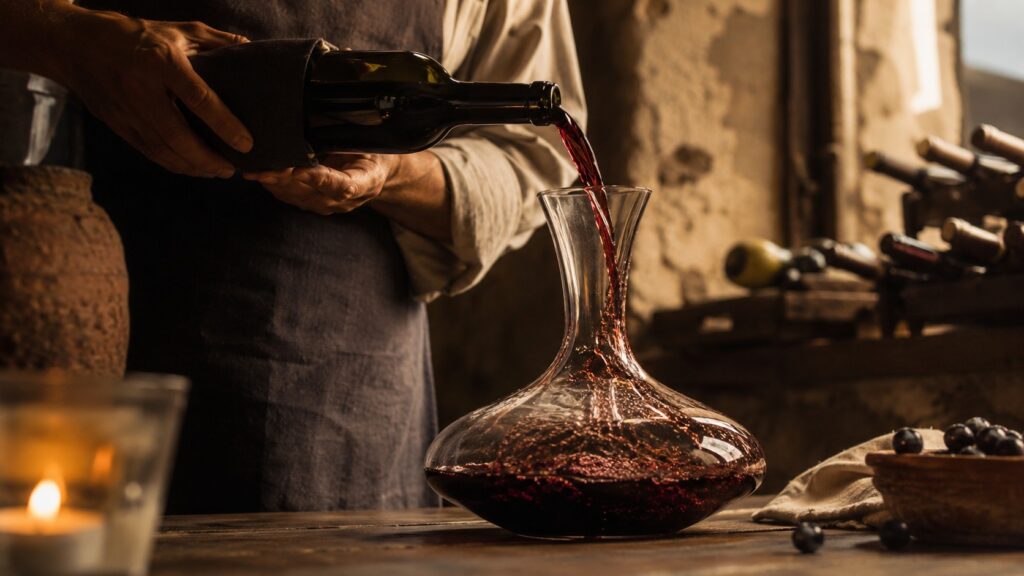 Qué es la decantación del vino y ejemplos para hacerla bien - ilustracion
