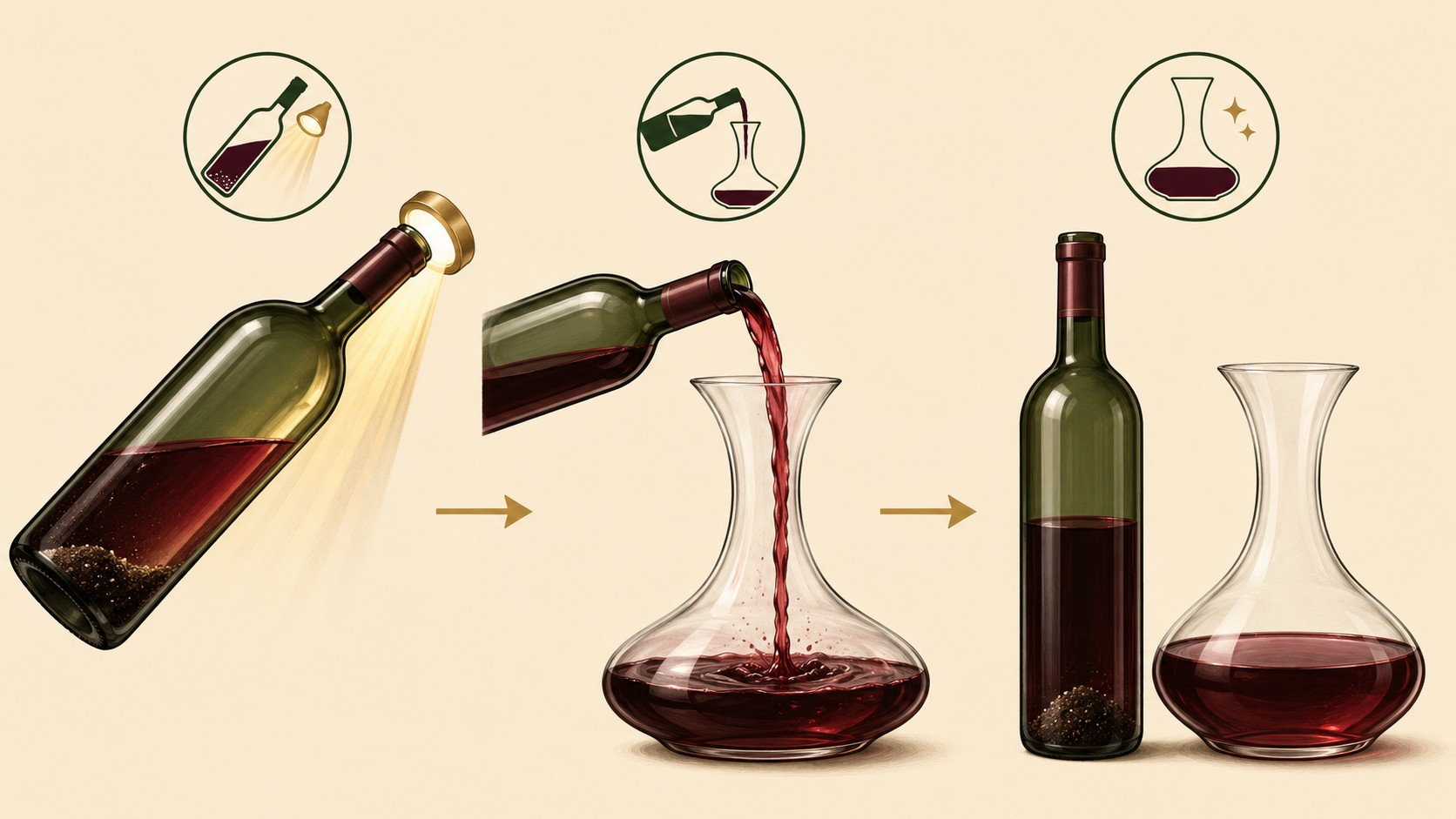 decantación del vino diagrama explicativo
