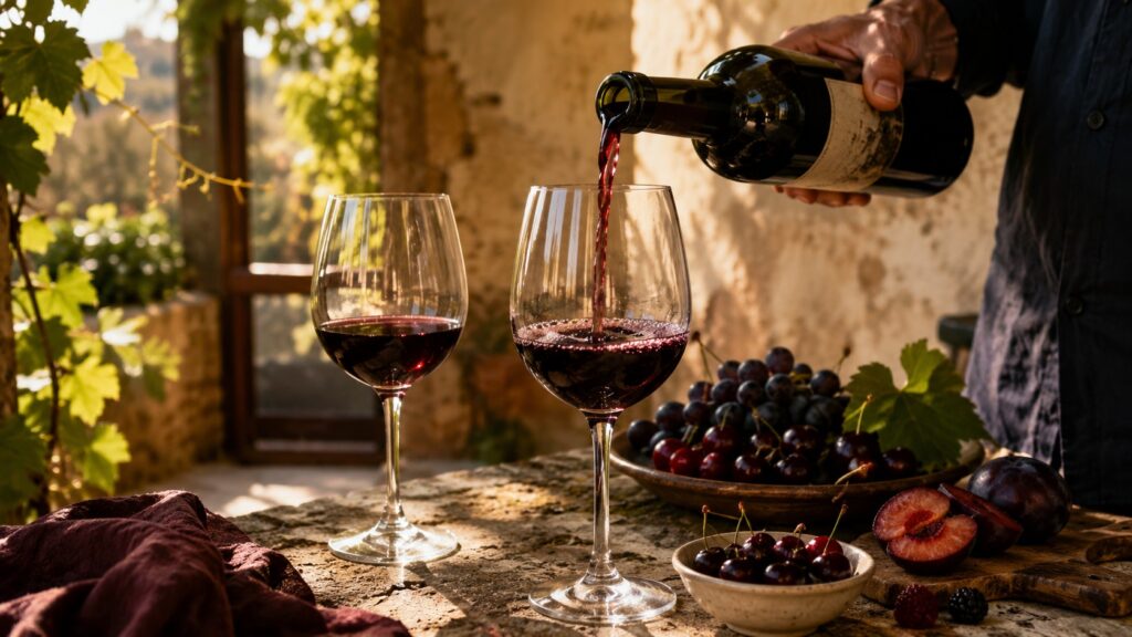 Descubre los mejores vinos tintos suaves y afrutados - ilustracion