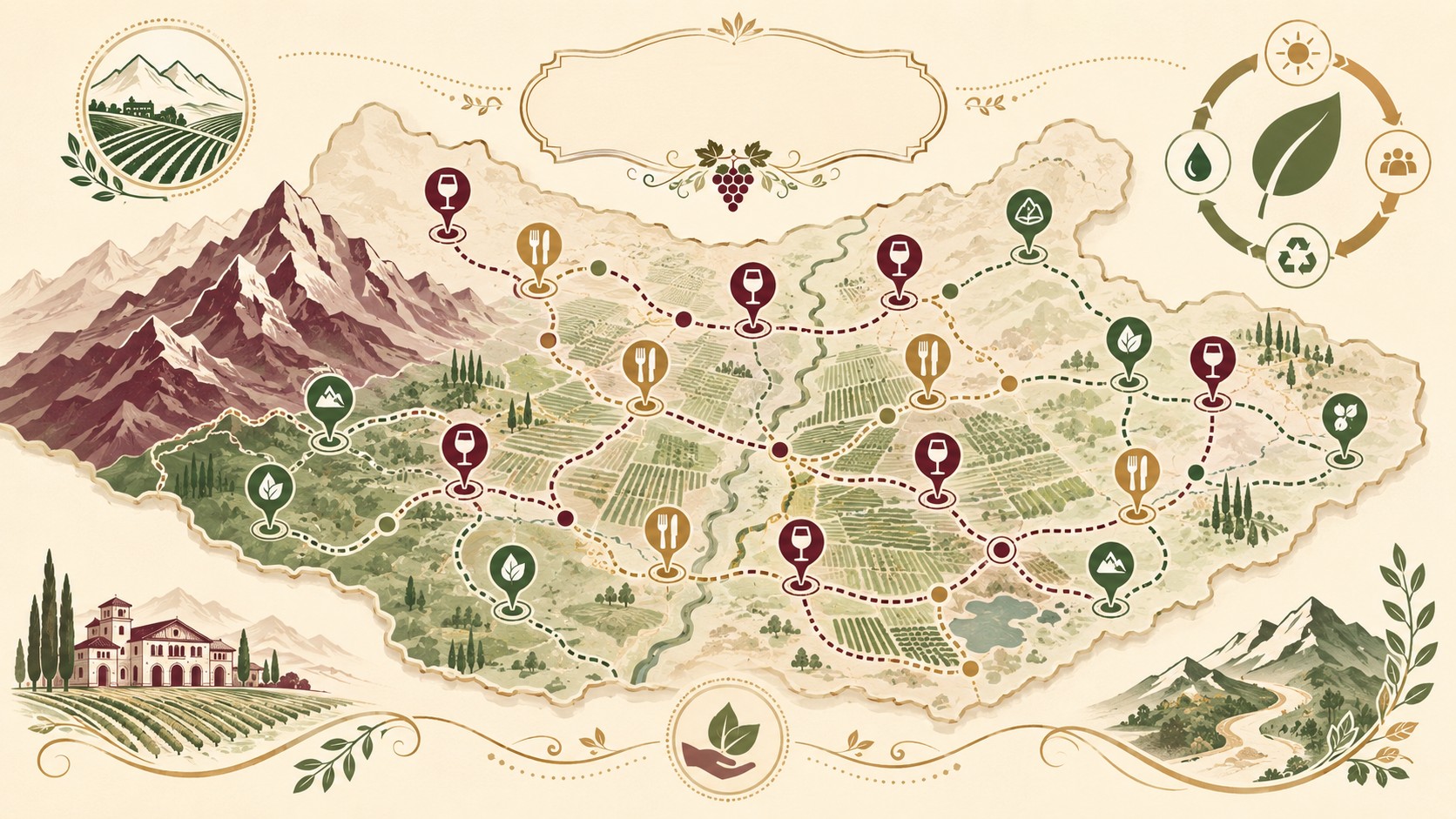 Enoturismo Sostenible 360: qué es y qué bodegas participan 1 enoturismo sostenible diagrama explicativo