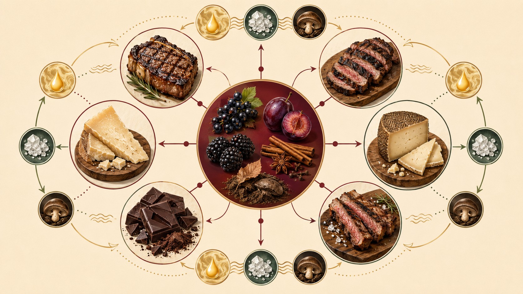 Maridaje del Cabernet Sauvignon: Guía para Combinar 1 maridaje cabernet sauvignon diagrama explicativo