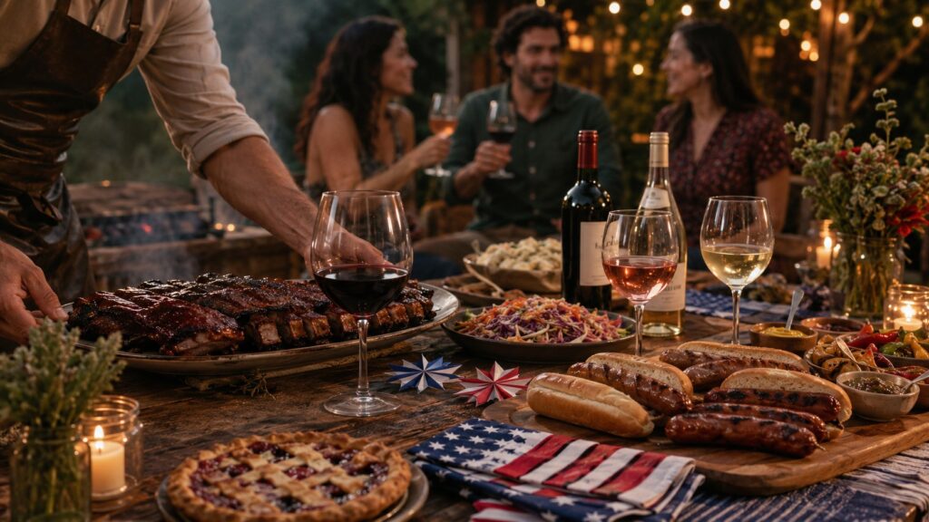 Maridaje vino 4 julio: guía para tu fiesta - ilustracion