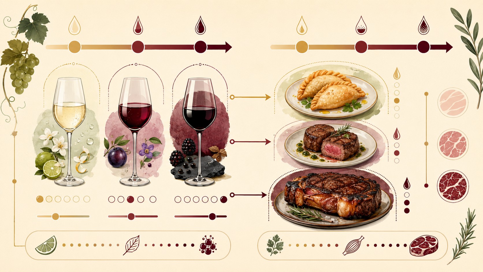 maridaje vinos argentinos diagrama explicativo