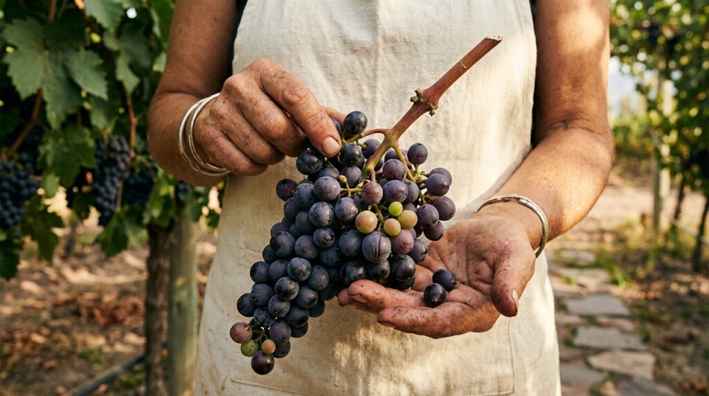 Qué es un racimo de uva y cómo influye en la calidad del vino - ilustracion