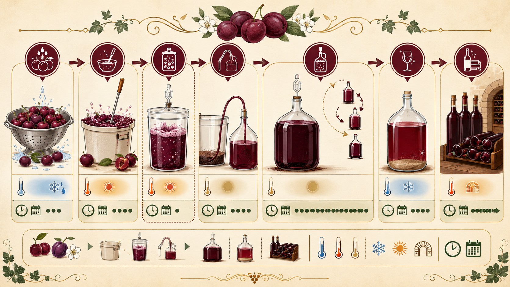 receta vino cereza ciruela diagrama explicativo