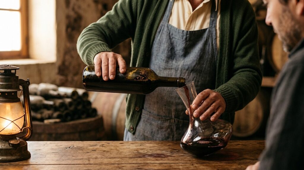Sedimento en el vino: ¿tirarlo o decantar? - ilustracion