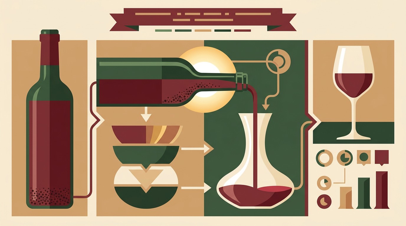 Sedimento en el vino: cómo decantar en 3 pasos 1 sedimento en el vino diagrama explicativo