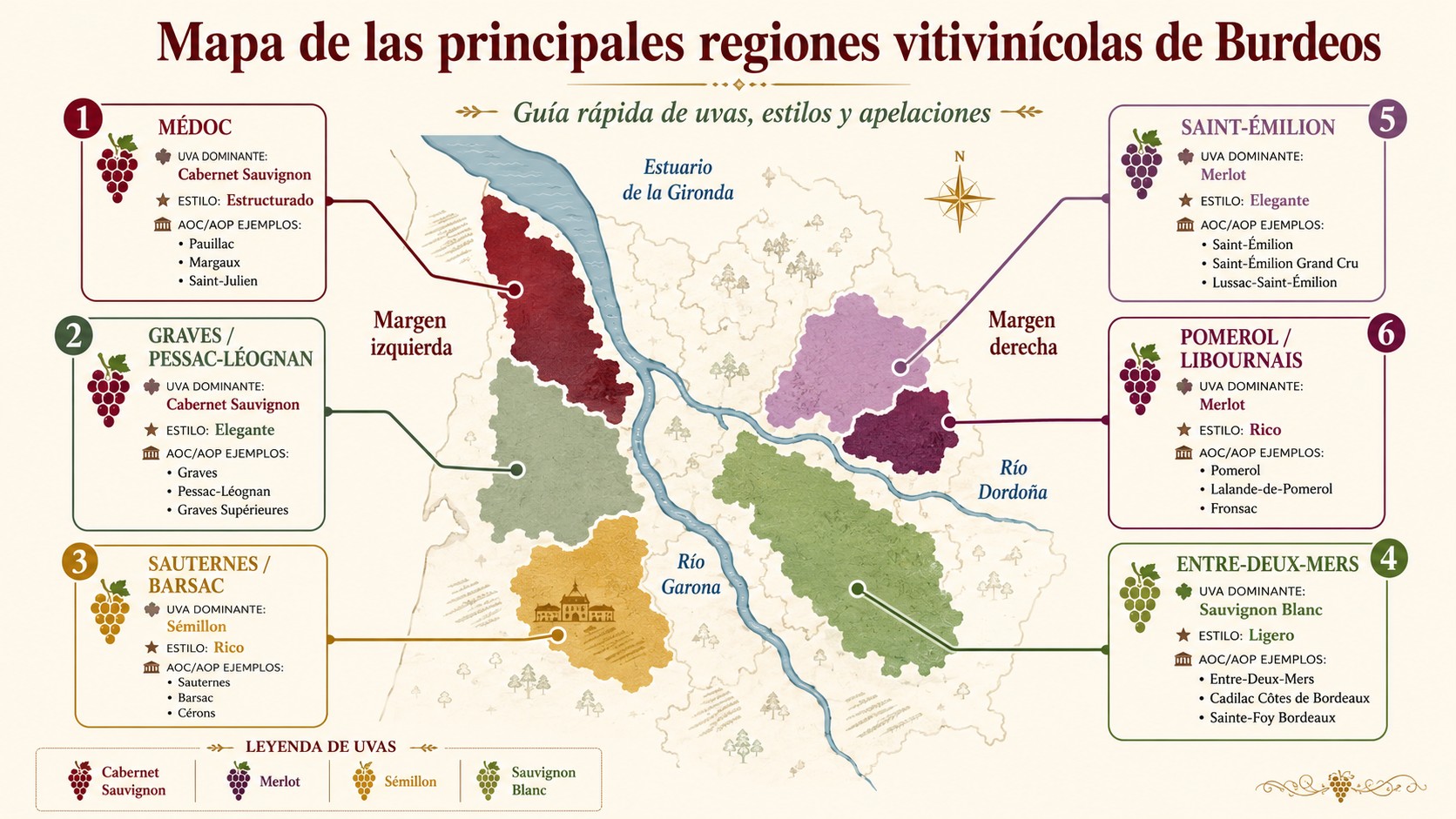 vinos de burdeos diagrama explicativo
