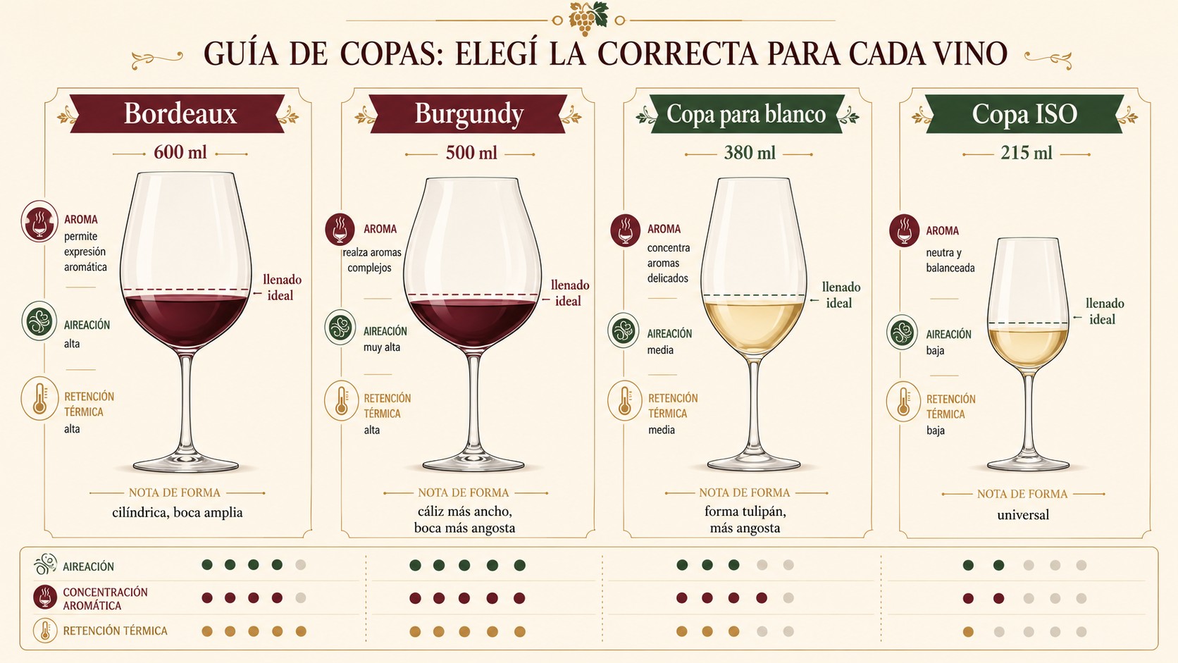copa correcta para malbec diagrama explicativo