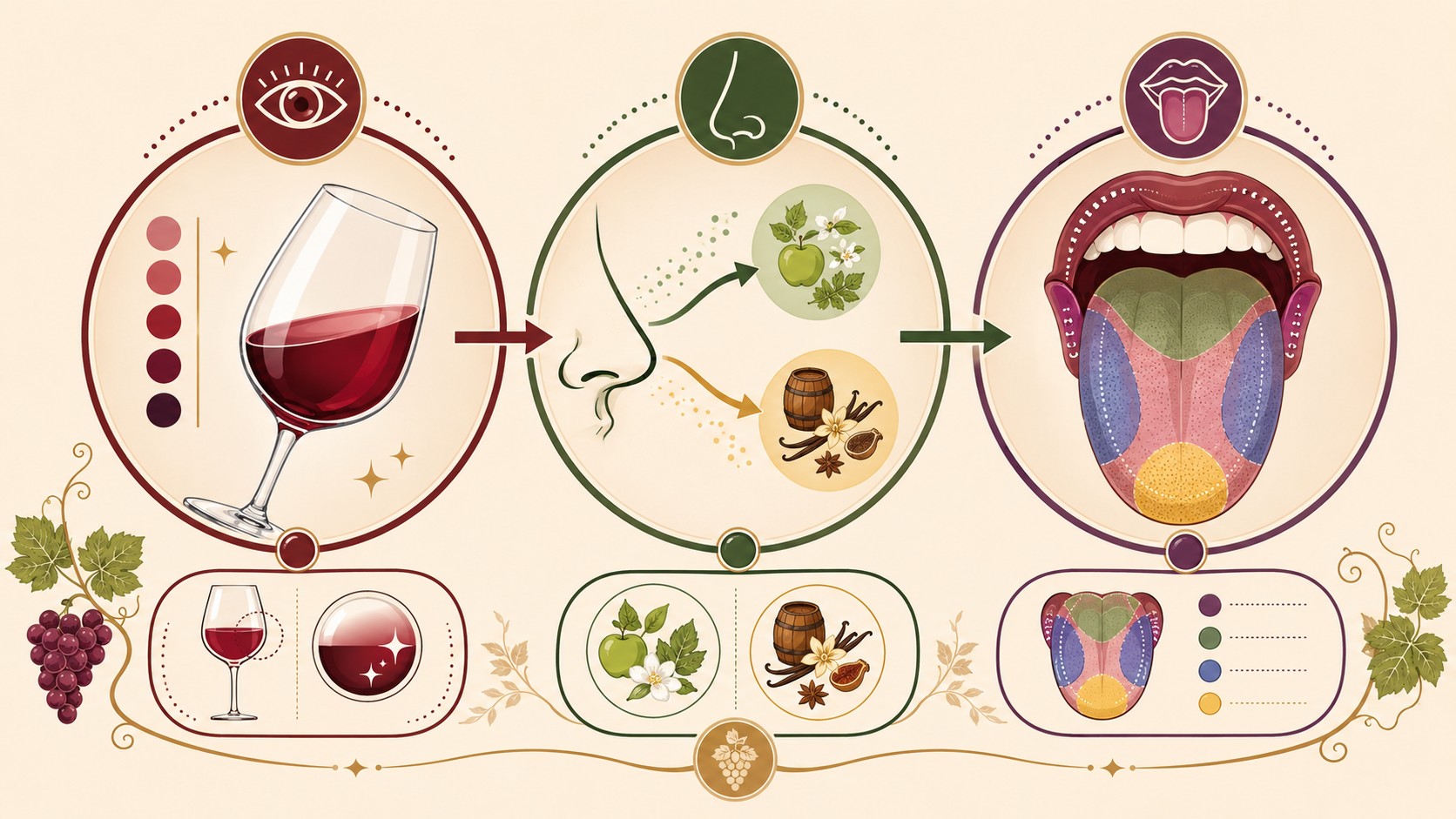 degustar vino diagrama explicativo