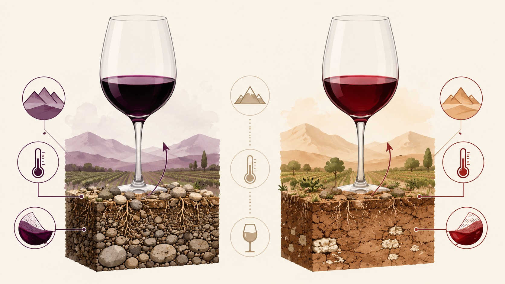 Malbec Luján de Cuyo vs Maipú: cuál elegir y por qué 1 Malbec Luján de Cuyo vs Maipú diagrama explicativo
