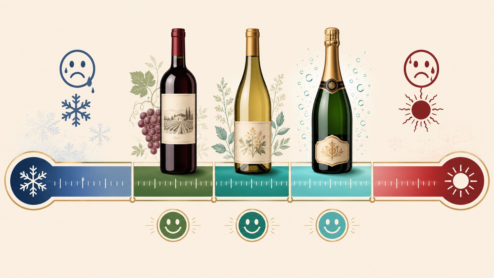 Vino a mal temperatura: errores y cómo corregirlos 1 temperatura incorrecta para servir vino diagrama explicativo