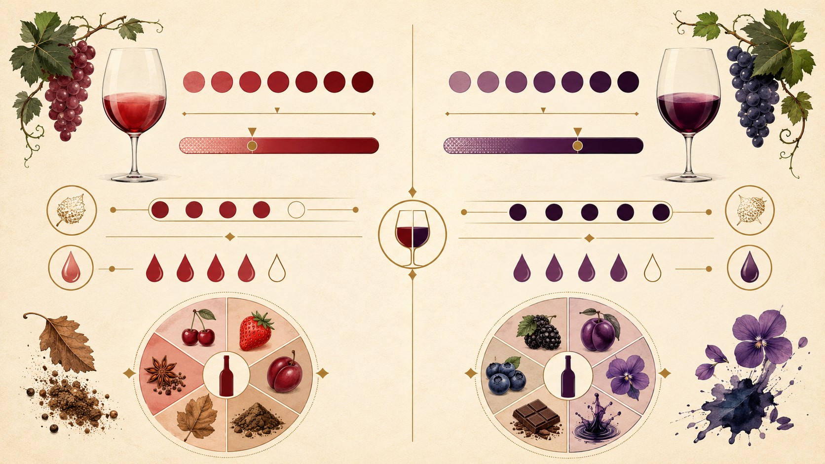tempranillo vs malbec diagrama explicativo