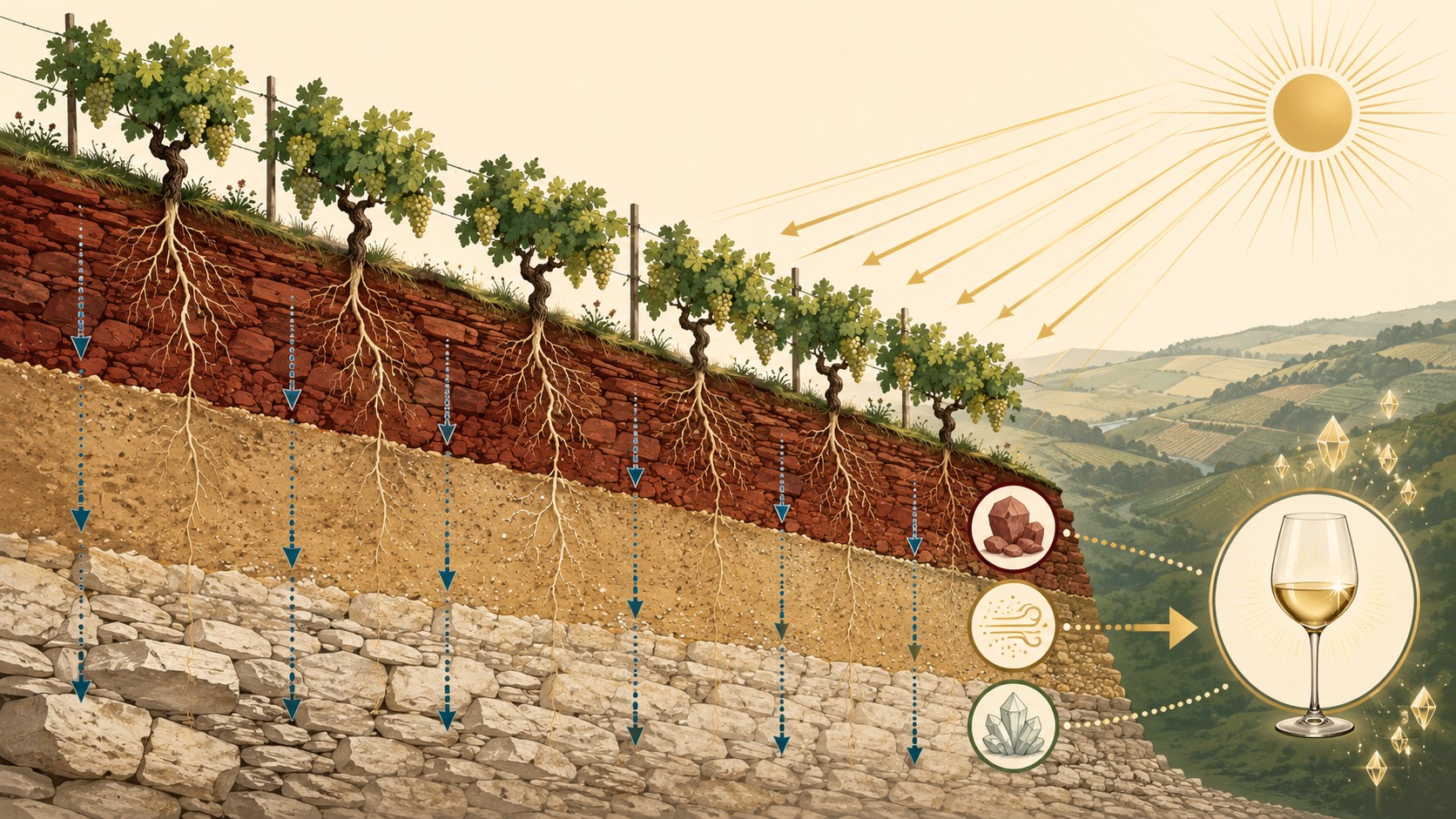 Von Winning Sauvignon Blanc 2019 diagrama explicativo