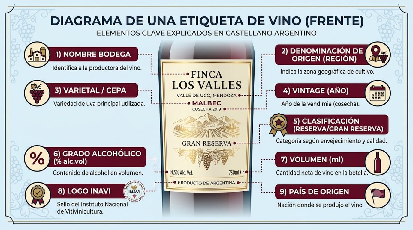 leer etiquetas de vinos argentinos diagrama explicativo