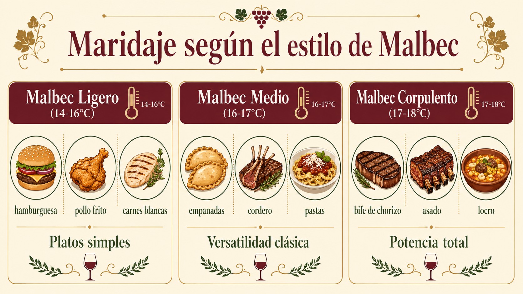 maridaje malbec argentino diagrama explicativo