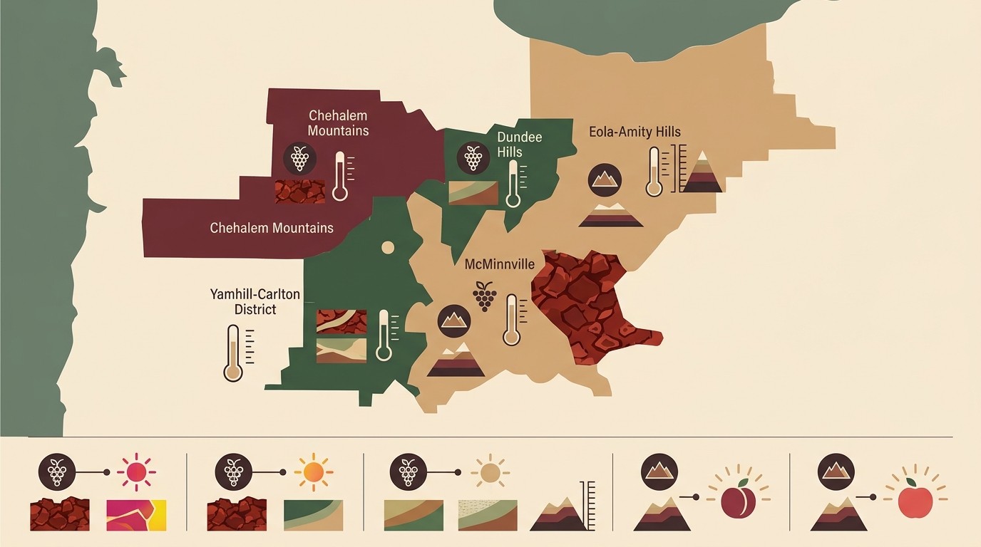 Pinot Noir de Oregón: más allá del Willamette 1 pinot noir de oregón diagrama explicativo