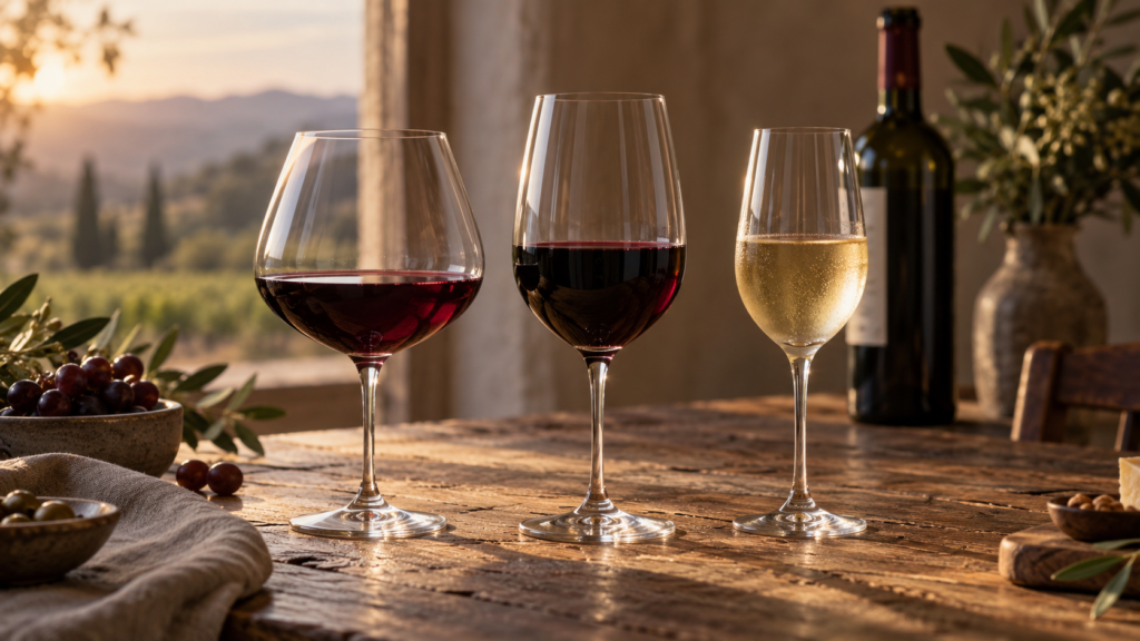 Qué copa usar para cada vino: guía práctica — ilustración