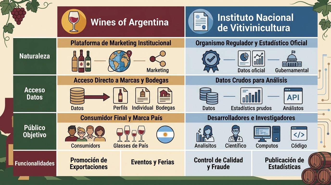 Wines Of Argentina vs Instituto Nacional De Vitivinicultura (Inv): comparativa completa 2 wines of argentina vs instituto nacional de vitivinicultura (inv) tabla comparativa