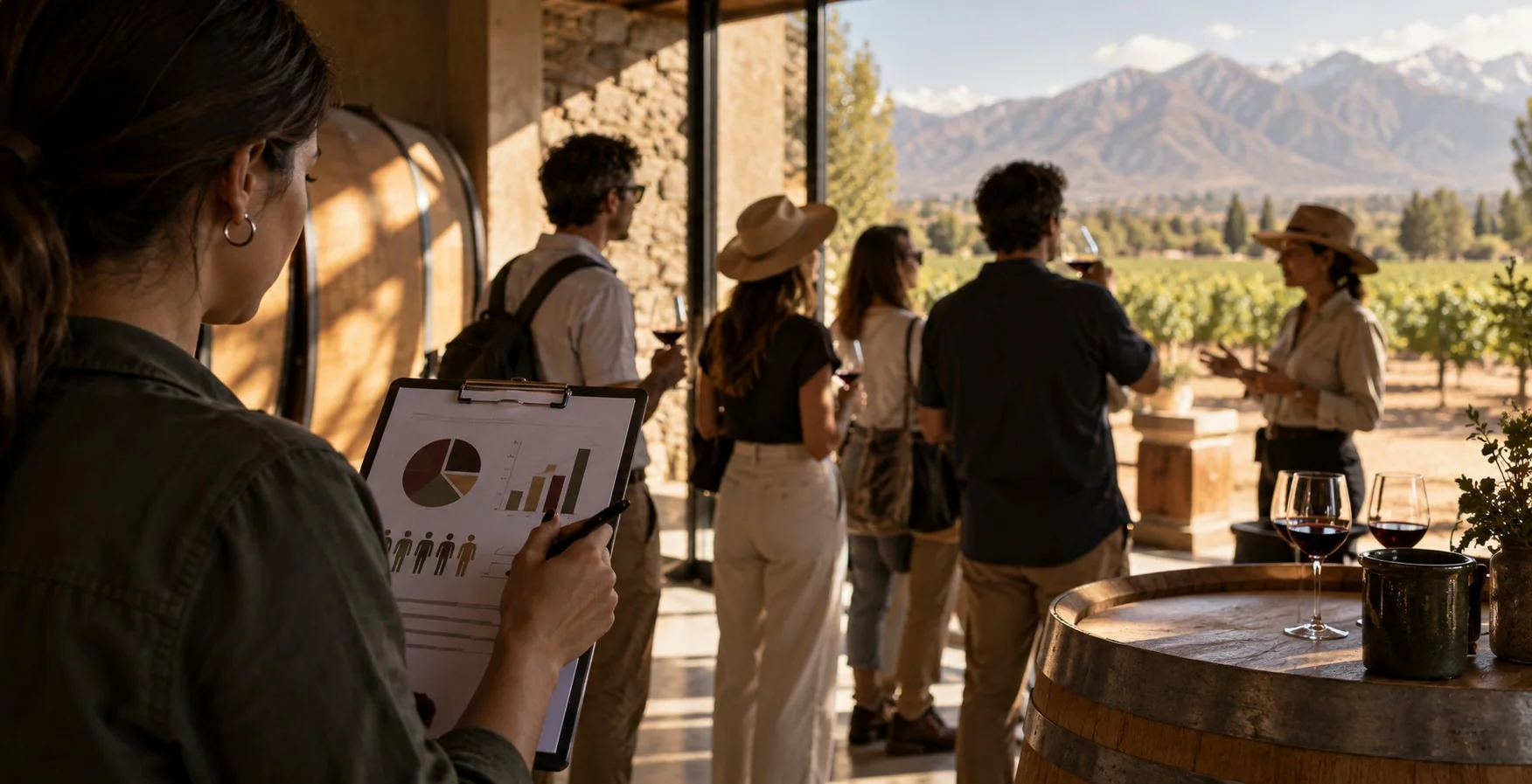 Enoturismo Mendoza: medición mensual de turistas en bodegas - ilustracion