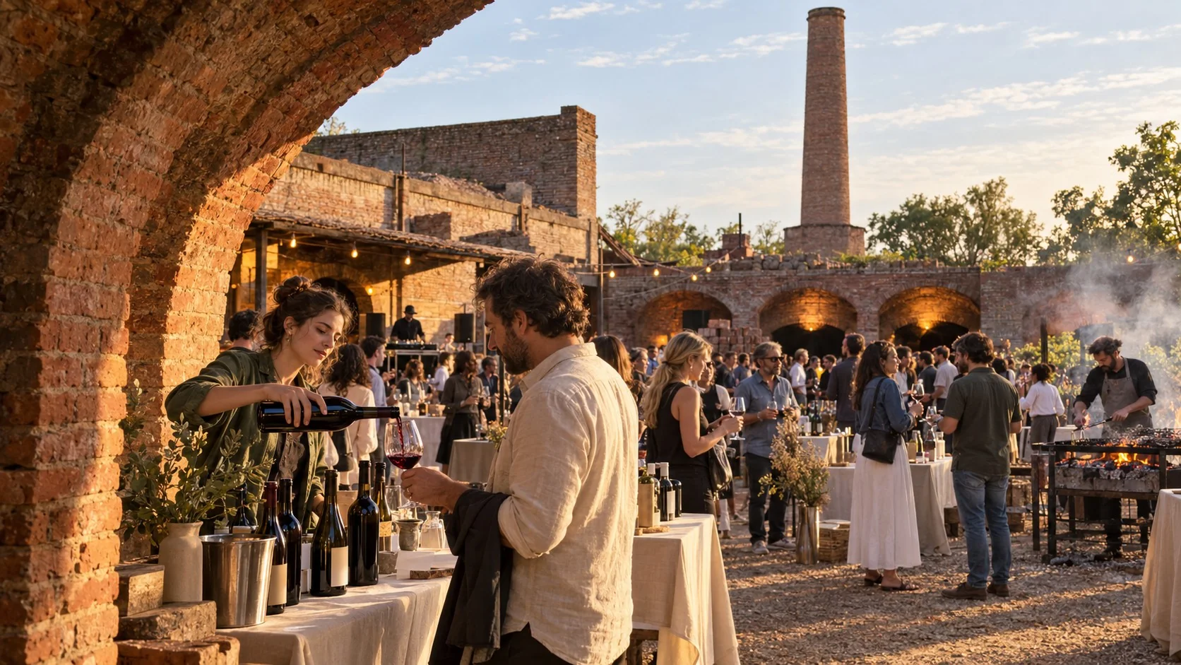 Fenice 2026: feria de vinos en una fábrica de ladrillos - ilustracion