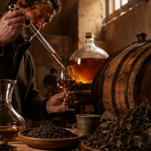 Aging tea wine - ilustracion