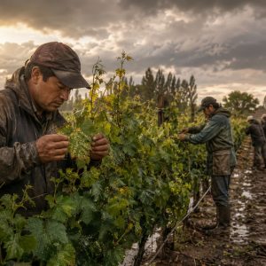 We have a LOT of work to do in the vineyard, but at least the downy mildew is under control. This weather is wild. - ilustracion