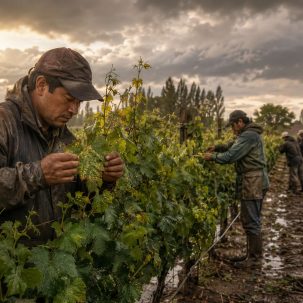We have a LOT of work to do in the vineyard, but at least the downy mildew is under control. This weather is wild. - ilustracion