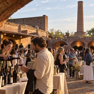 Fenice 2026: feria de vinos en una fábrica de ladrillos - ilustracion