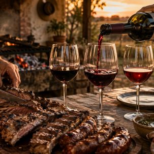 Qué vino tomar con asado: maridaje argentino - ilustracion